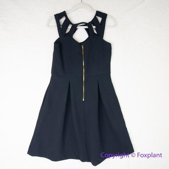 Betsey Johnson black Cutout Pockets Pleat Mini Dress Fit and Flare dress size 10 - Picture 10 of 16